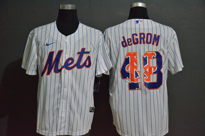 MLB Men New York Mets #48 de Grom Nike White Home 2020 Replica Player Jersey->milwaukee brewers->MLB Jersey